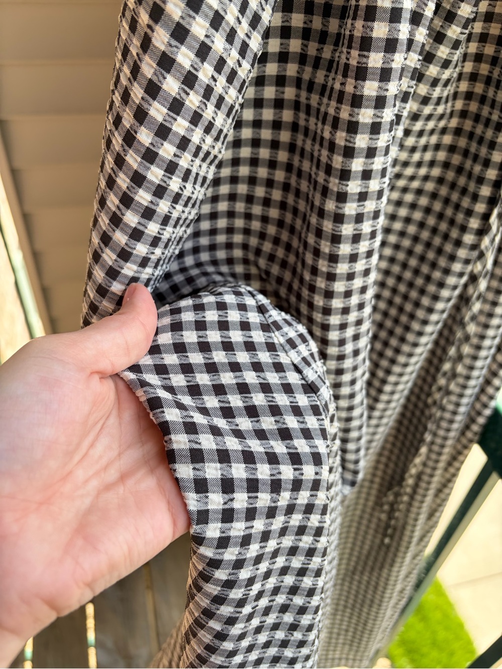 🆕 🏁Gianni Bini Gingham Maxi Dress Black White Tie Waist Casual Size 6 Sundress - Picture 10 of 17